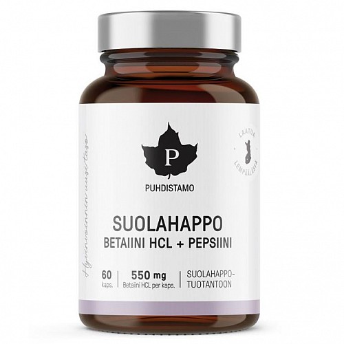 Puhdistamo Betain HCl 60 kapslí (Betain HCl + Pepsin)