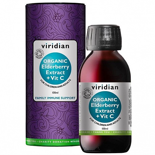 VIRIDIAN ELDERBERRY EXTRACT + VITAMÍN C 100 ML ORGANIC (Bezinkový extrakt)