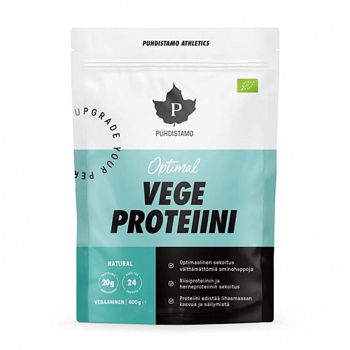 PUHDISTAMO OPTIMAL VEGAN PROTEIN NATURAL BIO 600 G