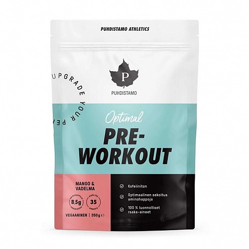 PUHDISTAMO PRE-WORKOUT CAFFEINE FREE 350 G MANGO A MALINA