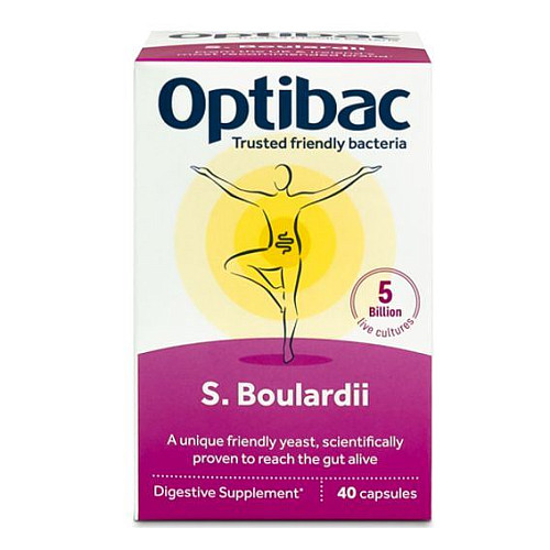 Optibac Saccharomyces Boulardii 40 kapslí (Probiotika při průjmu)
