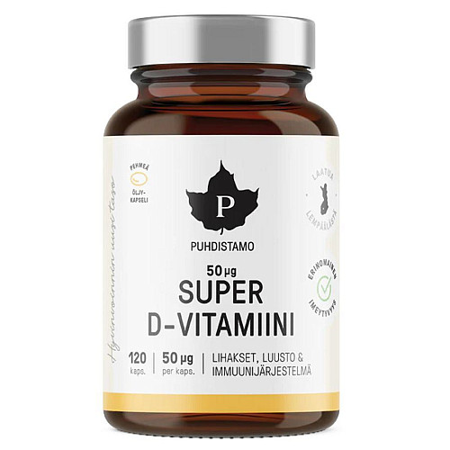 PUHDISTAMO SUPER VITAMIN D 2000 IU 120 KAPSLÍ