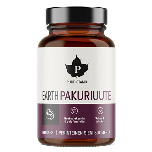Puhdistamo Earth Chaga BIO 60 kapslí (PAKURIUUTE)