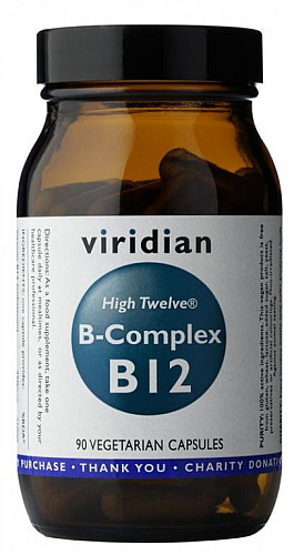 VIRIDIAN HIGH TWELVE B COMPLEX B12 90 KAPSLÍ (komplex vitamínů B)