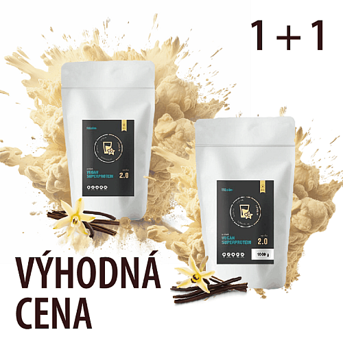 BALÍČEK VEGAN SUPERPROTEINŮ 2x 500 g (vanilka + vanilka)