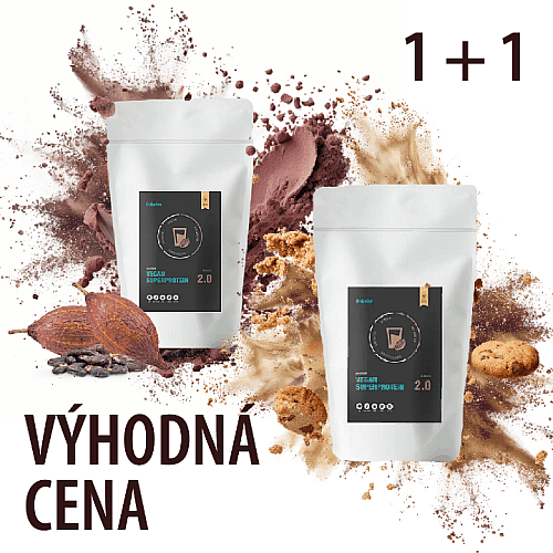BALÍČEK VEGAN SUPERPROTEINŮ 2x 500 g (cookies & cream + kakao)