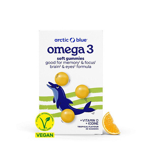 arctic blue® Kids Vegan Omega 3 30 gummies (250mg DHA and Vitamin D 200IU)