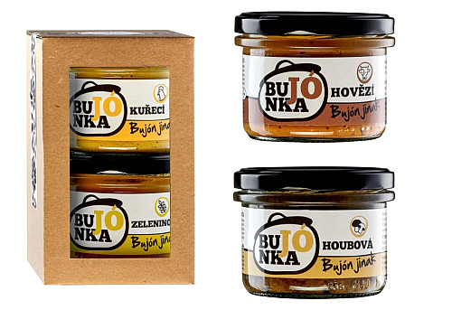BUJÓNKA Dárková sada Hovězí + Houbová 2 x 200 g