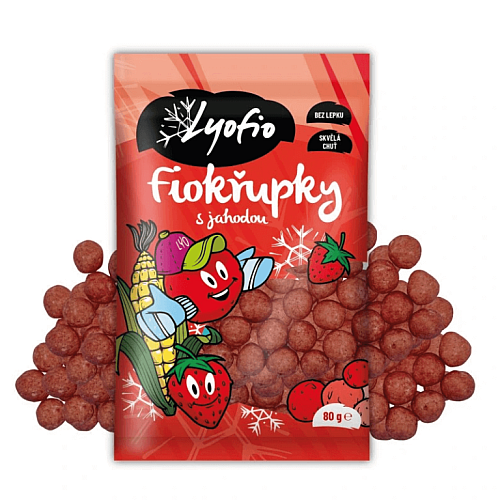 Lyofio Kukuřičné křupky Jahoda 80 g