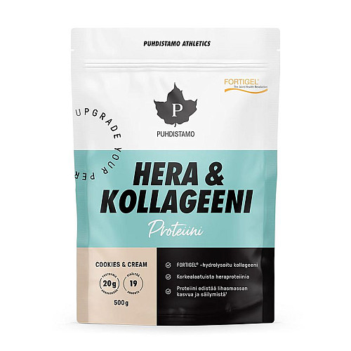 Puhdistamo HERA Protein and Kollageeni 500g cookies and cream  (Whey Protein s kolagenem)