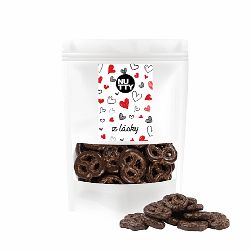 NUTTY Z lásky Preclíky v hořké čokoládě 100 g