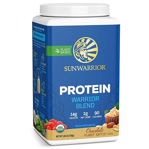 Sunwarrior Protein Blend BIO 750g čokoláda arašídové máslo (Hrachový a konopný protein)