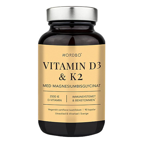 Nordbo Vitamin D3 2500IU a K2 50μg 90 kapslí