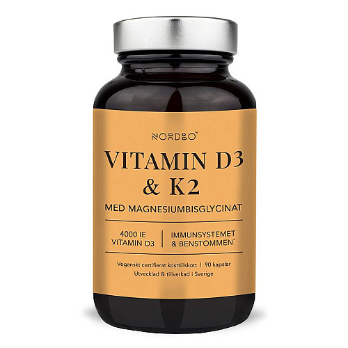 Nordbo Vitamin D3 4000IU a K2 100μg 90 kapslí
