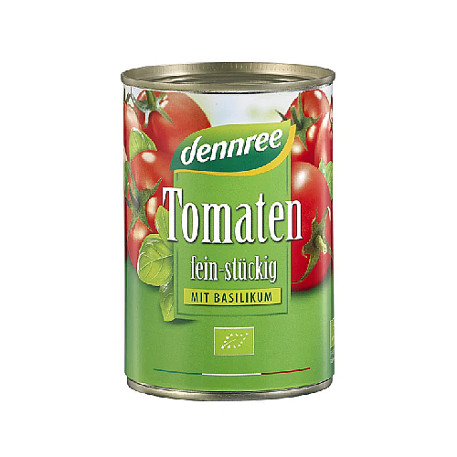 DENNREE Rajčata krájená s bazalkou BIO 400 g
