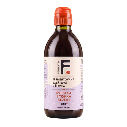 FerMato Fermentovaná salátová zálivka ŠVESTKA S TONKA FAZOLÍ 340 ml