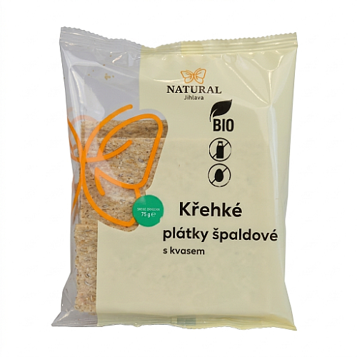 NATURAL Křehké plátky kváskové špaldové BIO 75 g