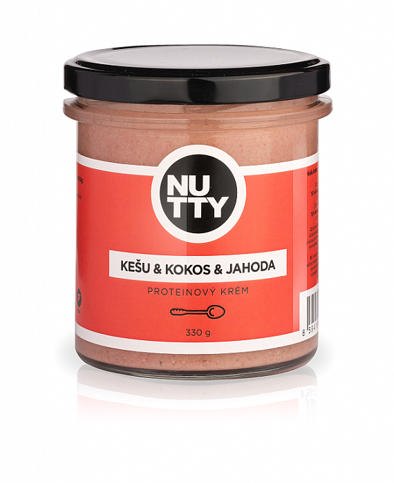 NUTTY PROTEINOVÝ KRÉM KEŠU &amp; KOKOS &amp; JAHODA 330 G