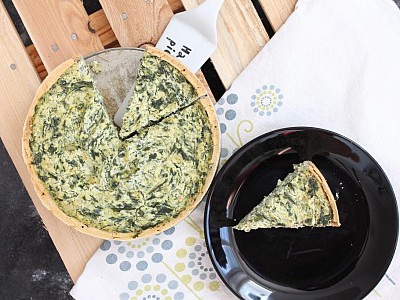 Brokolicovo-špenátový quiche