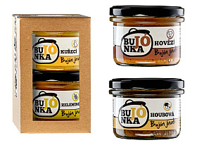 BUJÓNKA Dárková sada Hovězí + Houbová 2 x 200 g