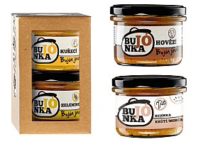 BUJÓNKA Dárková sada Krůtí + Hovězí 2 x 200 g