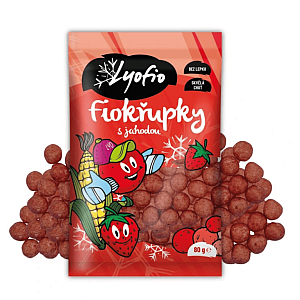 Lyofio Kukuřičné křupky Jahoda 80 g