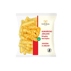 NATURAL Kukuřično-jáhlové křupky bez lepku jahoda - jablko 40 g
