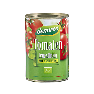 DENNREE Rajčata krájená s bazalkou BIO 400 g