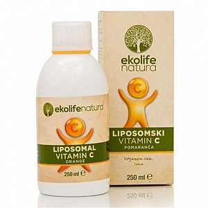 Ekolife natura Liposomal vitamin C 500 mg pomeranč (Lipozomální vitamín C)