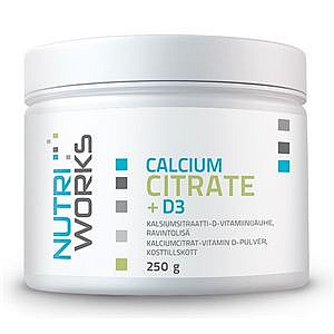 NUTRIWORKS CALCIUM CITRATE + D3 250 G (citrát vápenatý + vitamín D3)