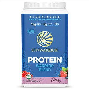 Sunwarrior Protein Blend BIO 750g berry (Hrachový a konopný protein)