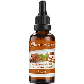 Zdravý den Stevia kapky SKOŘICE 50 ml